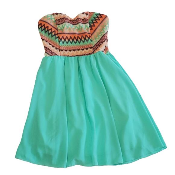 Style Rack Mint Peach Strapless Short Dress Lined Small - Picture 1 of 8